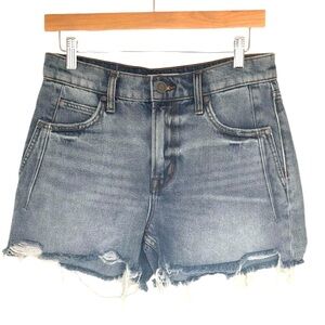 Joie Cotton Frayed Hem Cut Off Denim Jean Shorts Dark Wash Blue Size 26